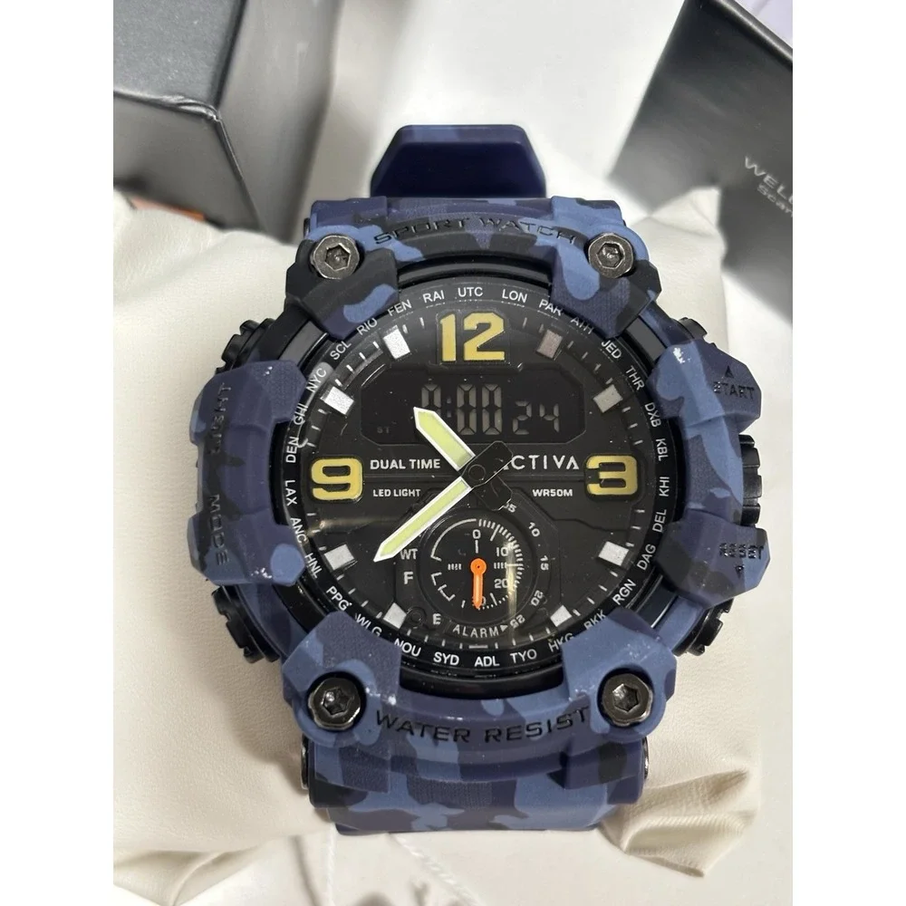 Activa Circuit X Invicta Men's 56mm Digital Resistant Sport Shockprf Watch Blue